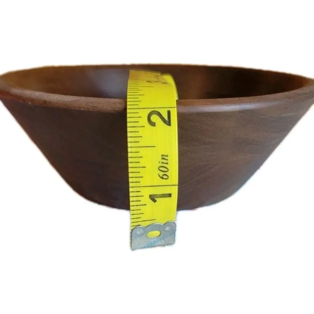 Vintage Vermillion Walnut Wood Bowls 1 Large 12